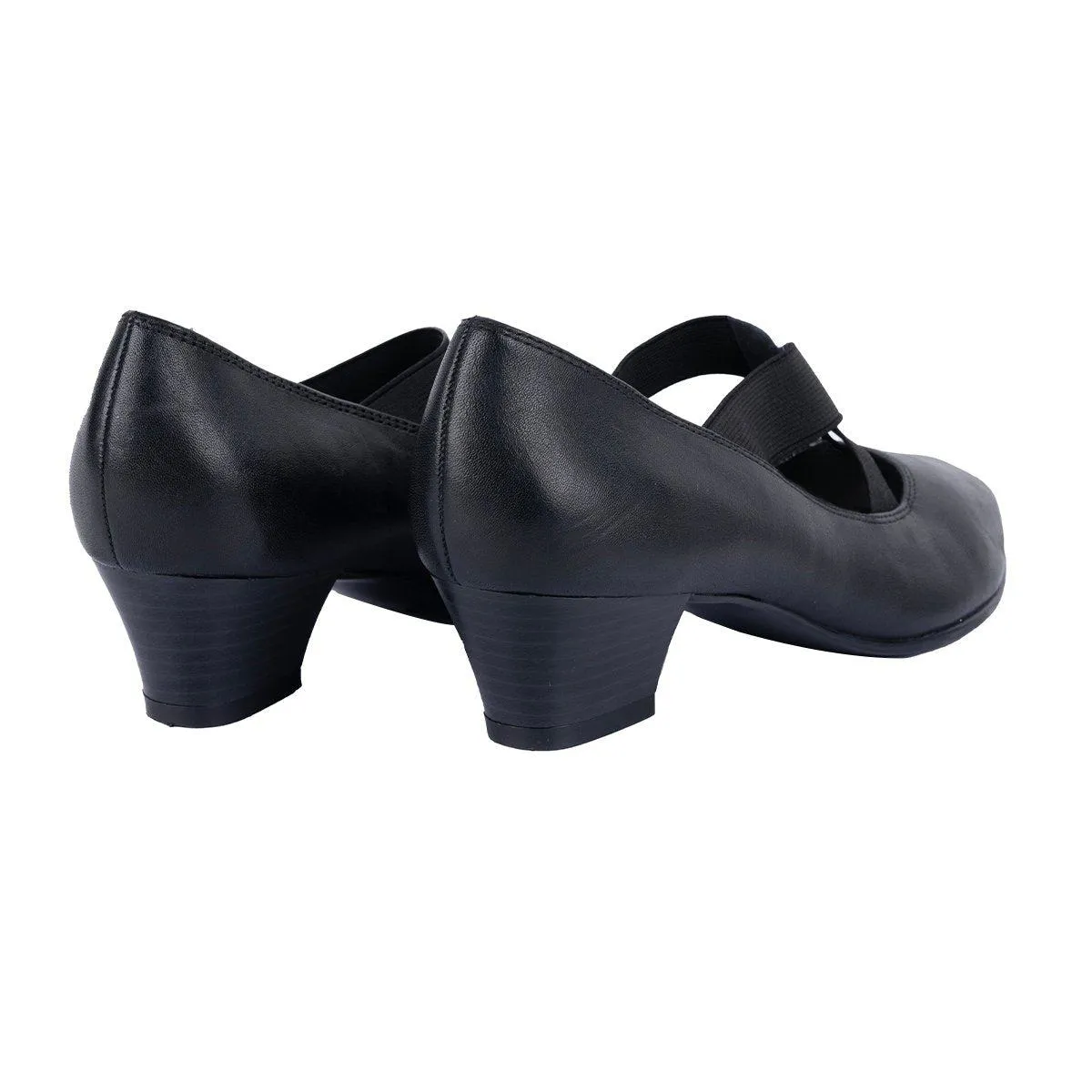 5Th Avenue High-Heel Shoes Leather Black Colour For Women