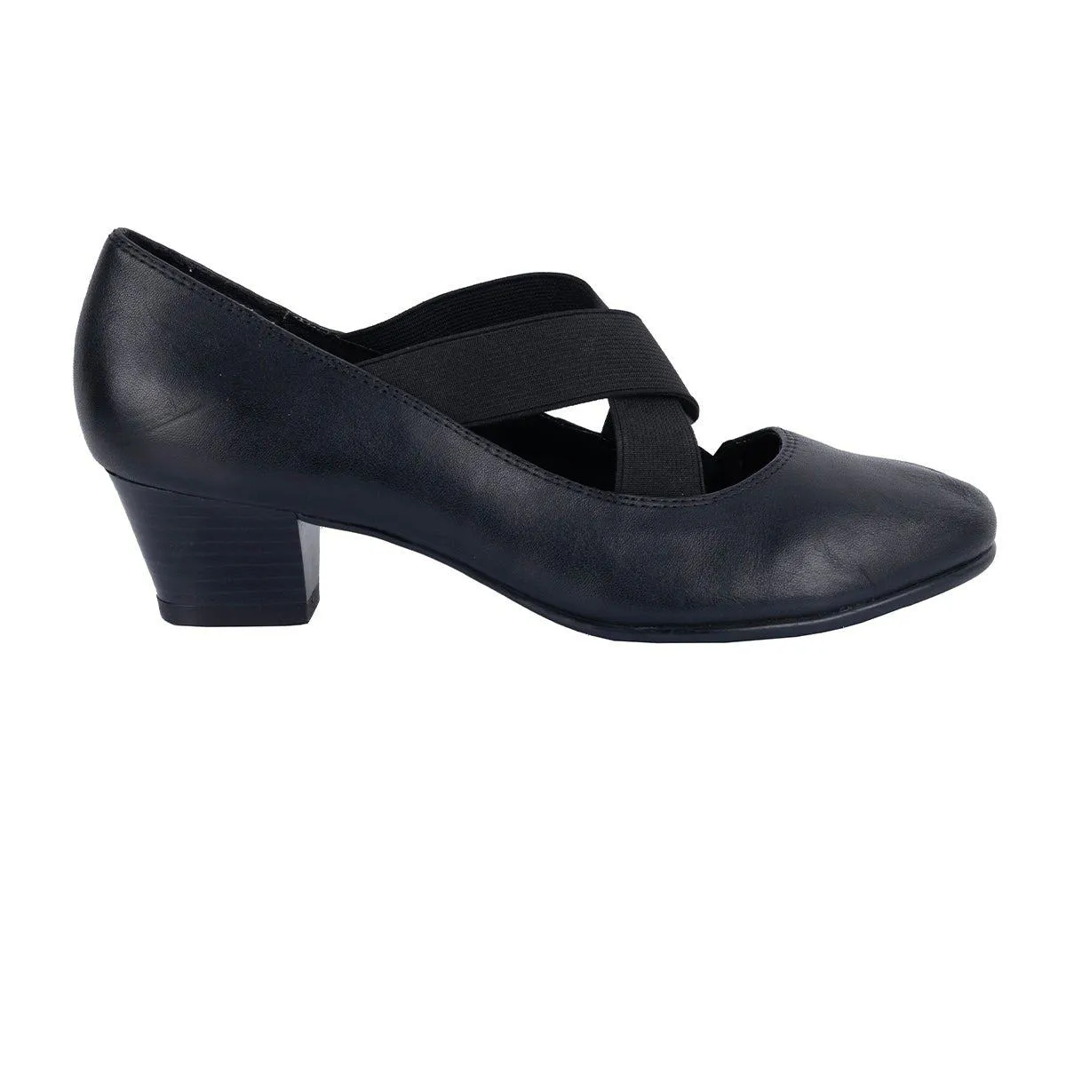 5Th Avenue High-Heel Shoes Leather Black Colour For Women