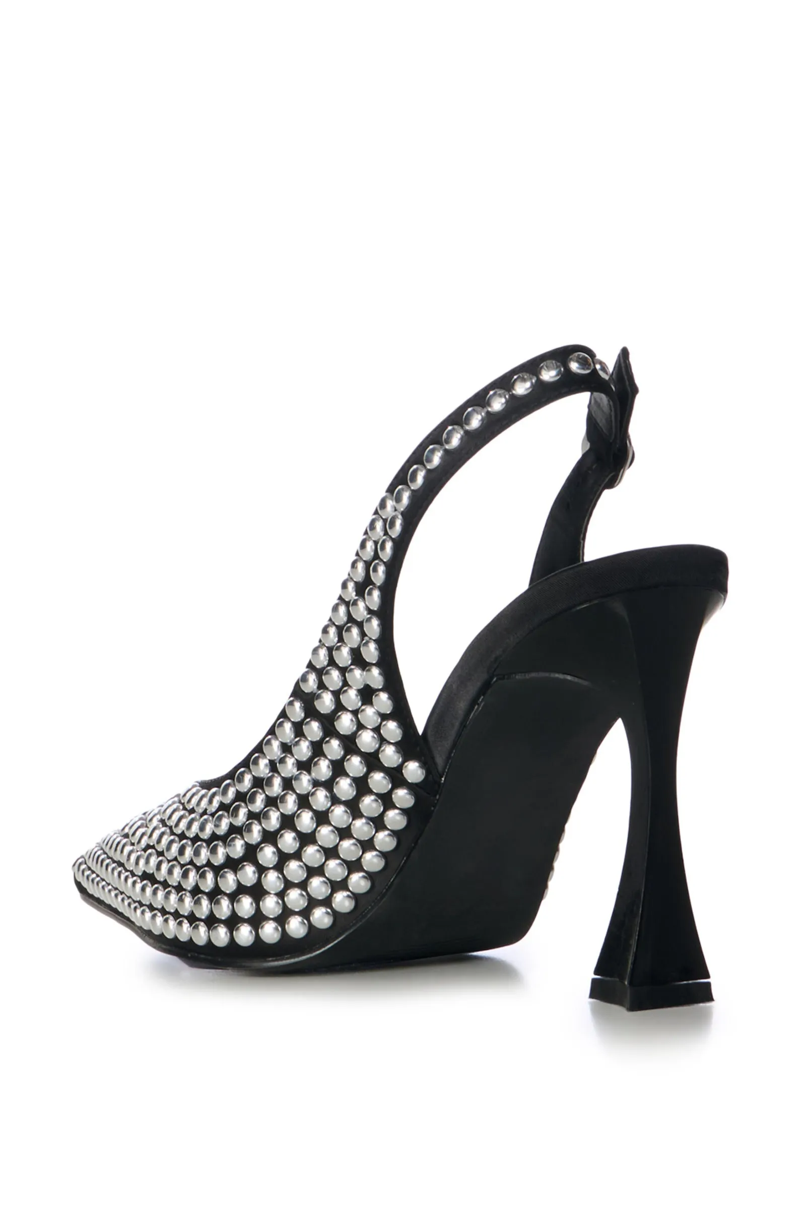 ALMIDA-BLACK STUDDED SLINGBACK PUMP