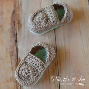 Baby Loafer Booties [crochet pattern]