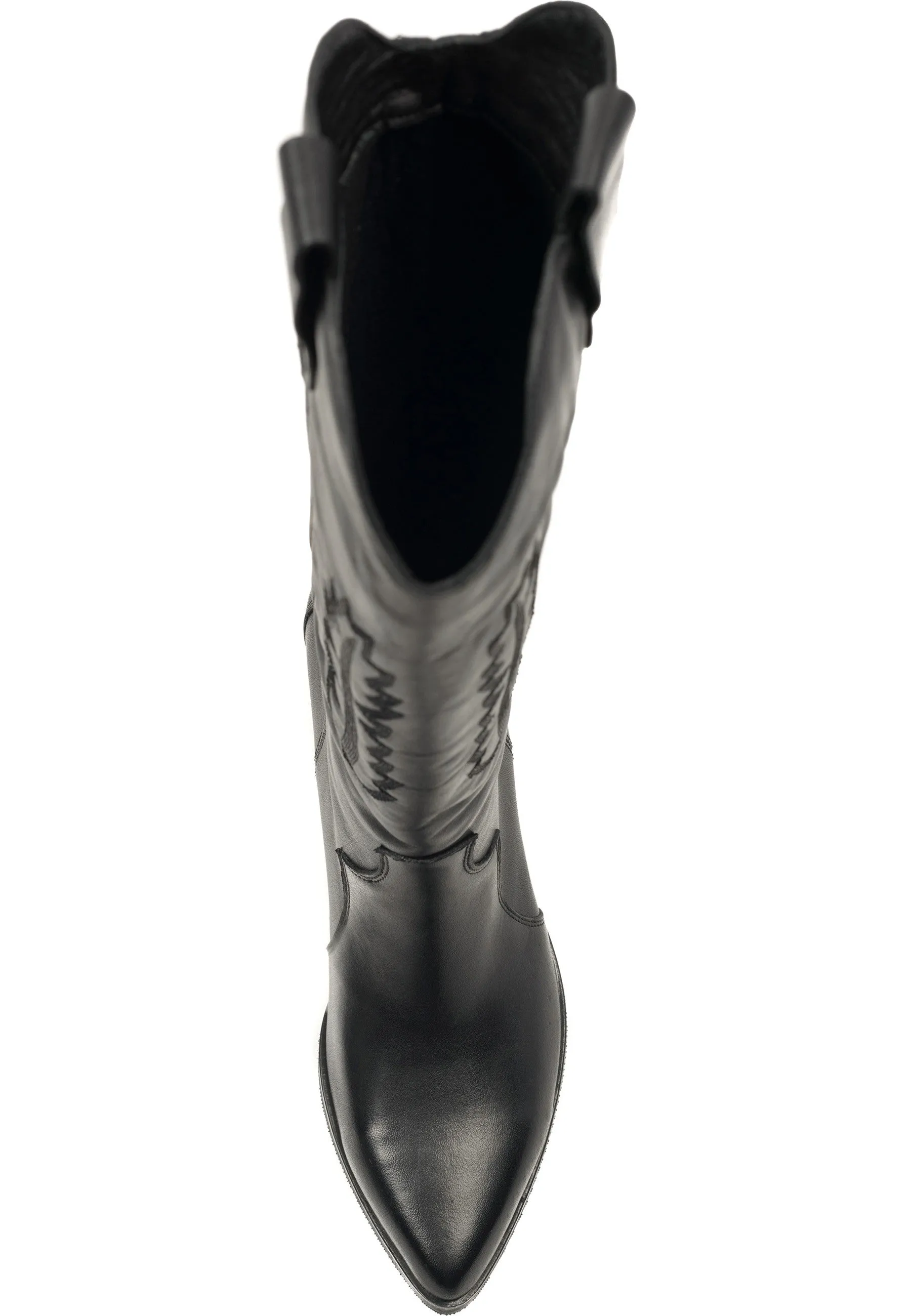 Black Cowboys Boots- Stylish Western Leather Footwear with Pointed toe and block heel