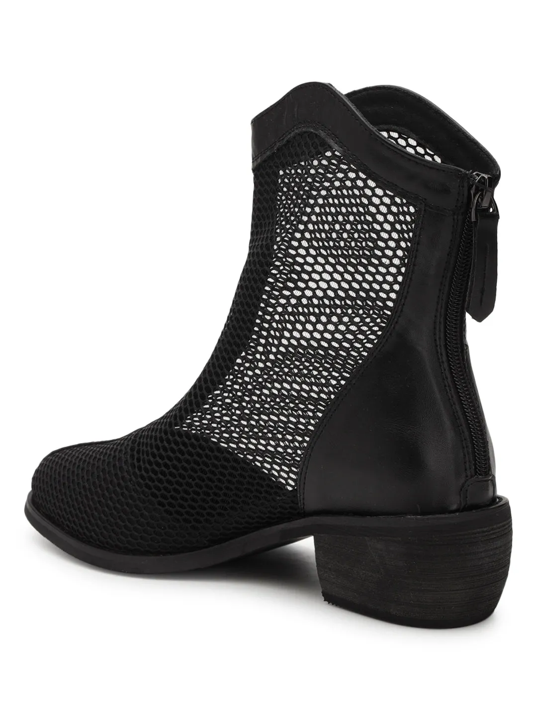 Black Mesh Summer Breathable Ankle Boots (TC-RS3701-BLK)