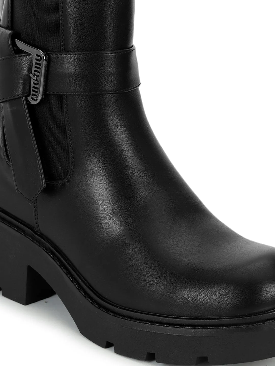 Black PU High-End-Fashion Stylish Ankle Boots (TC-RS3682-BLK)