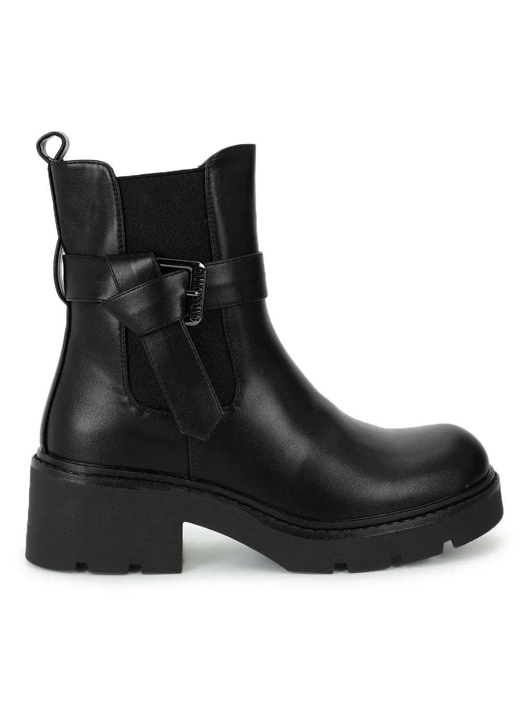 Black PU High-End-Fashion Stylish Ankle Boots (TC-RS3682-BLK)