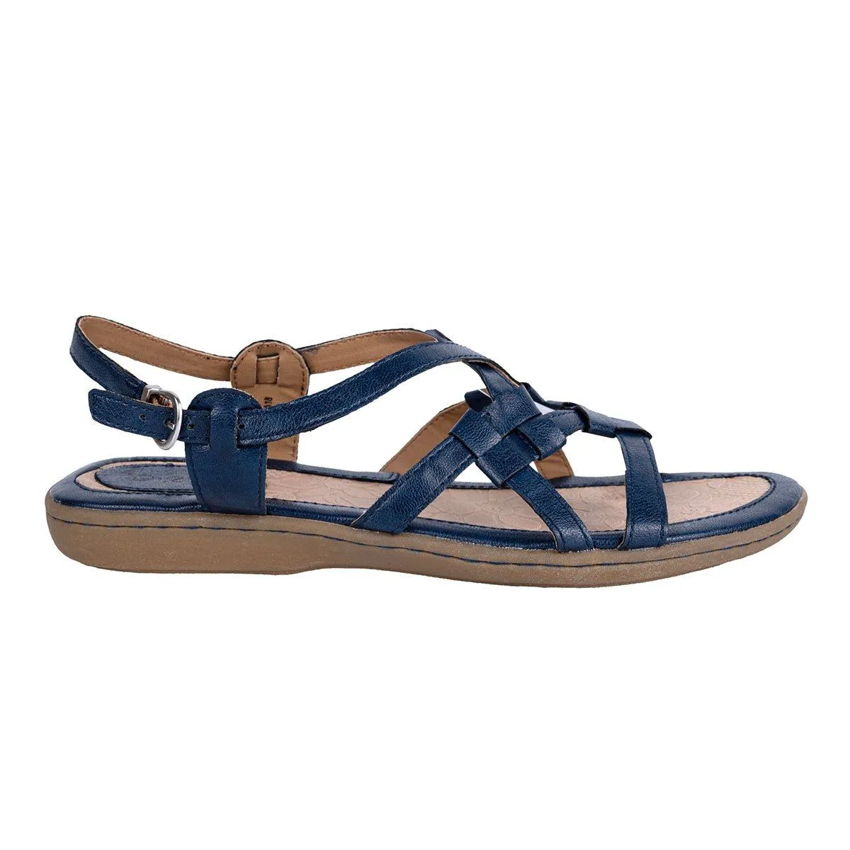 B.O.C Strap Flat Sandals Leather Blue Colour For Women