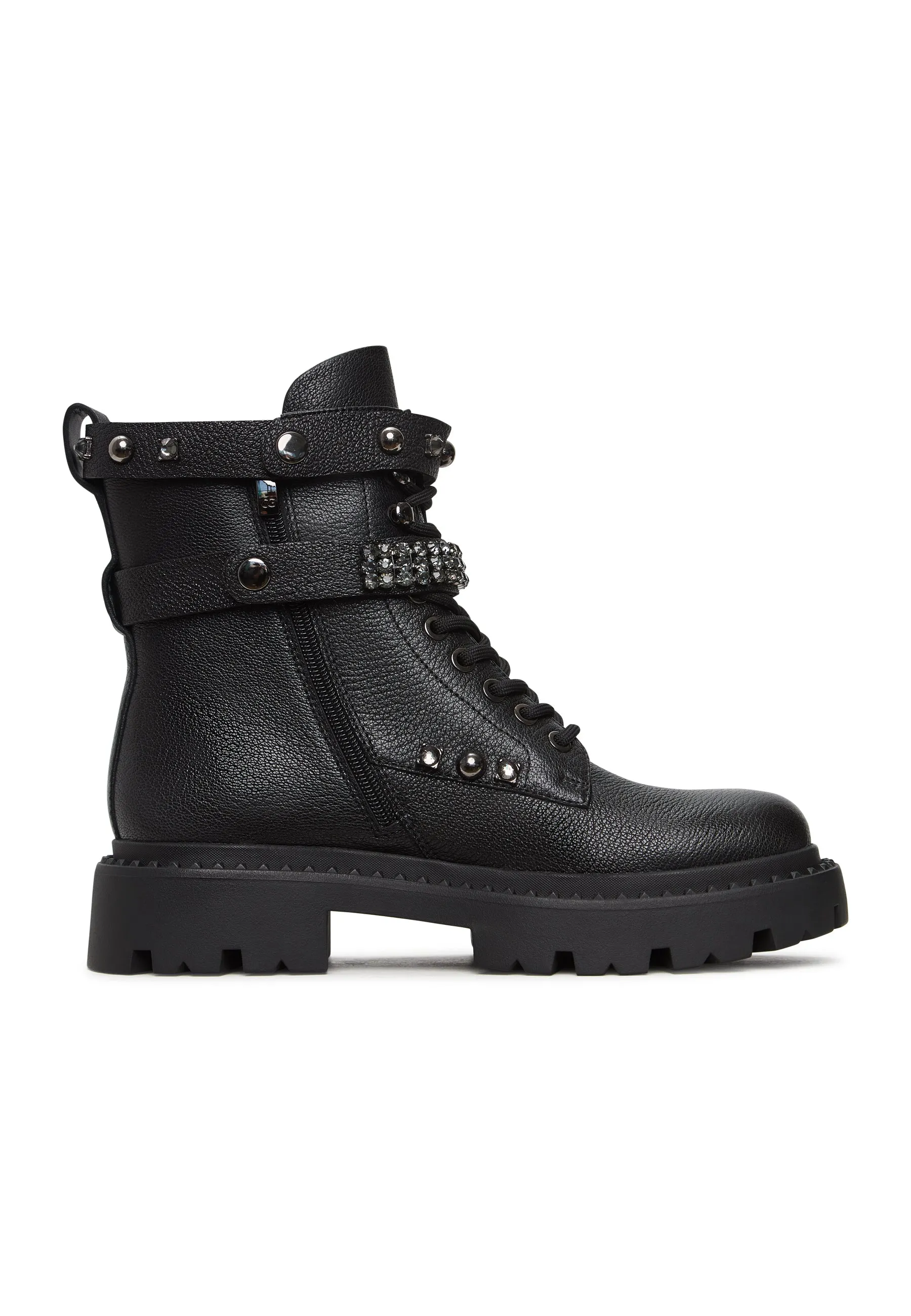 Combat Boots with Studded Detailing Becks - Black