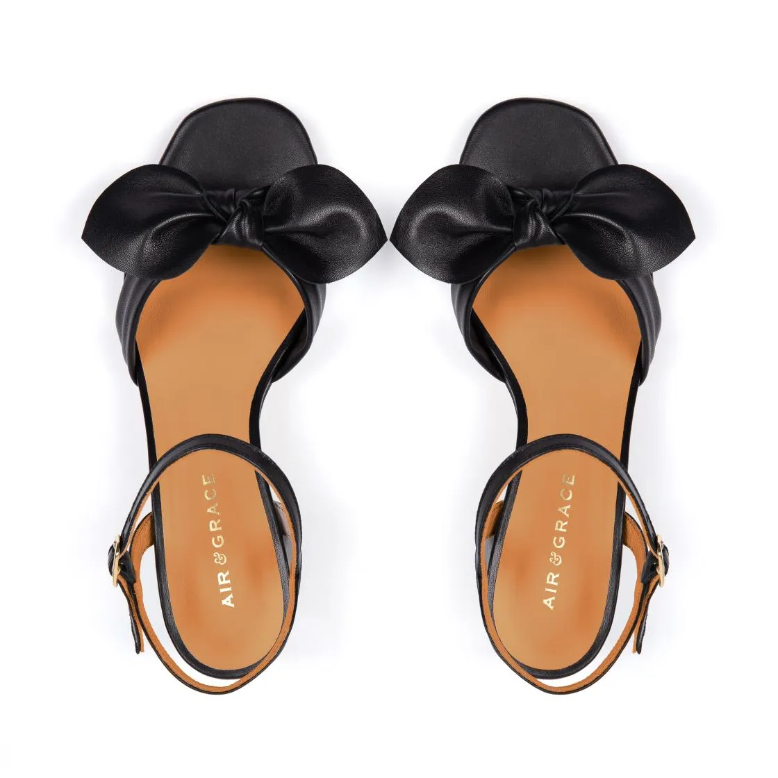 Dancing Queen: Black Leather Block Heel Sandals