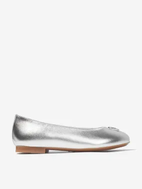 Dolce & Gabbana Girls Diamonte Logo Ballet Pumps