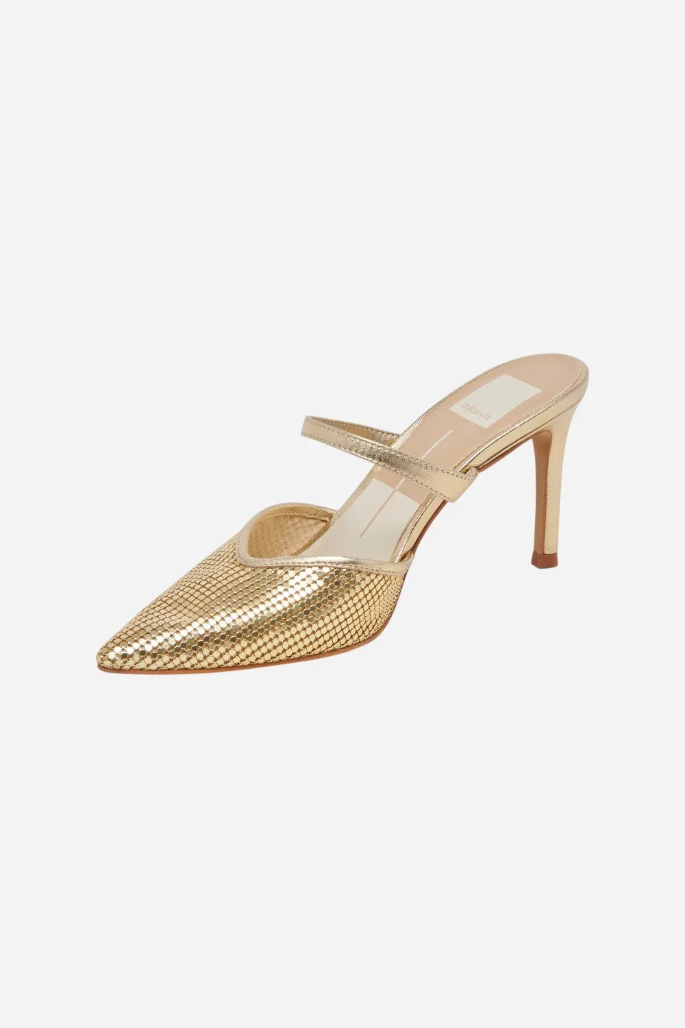 Dolce Vita Kanika Mesh Heels in Metallic Gold