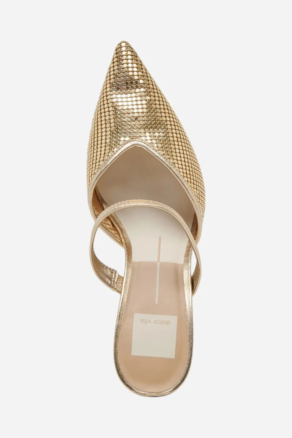 Dolce Vita Kanika Mesh Heels in Metallic Gold