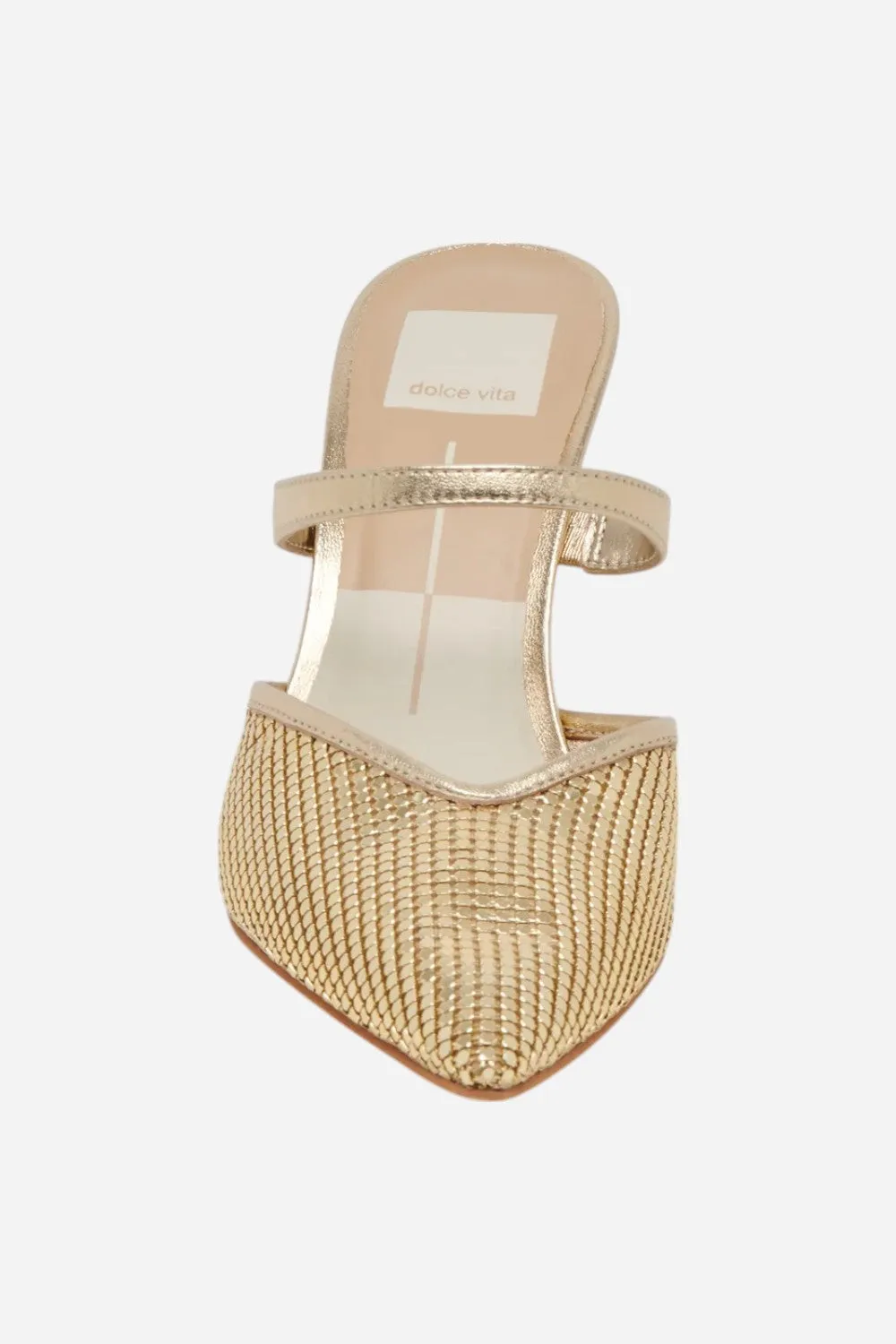 Dolce Vita Kanika Mesh Heels in Metallic Gold