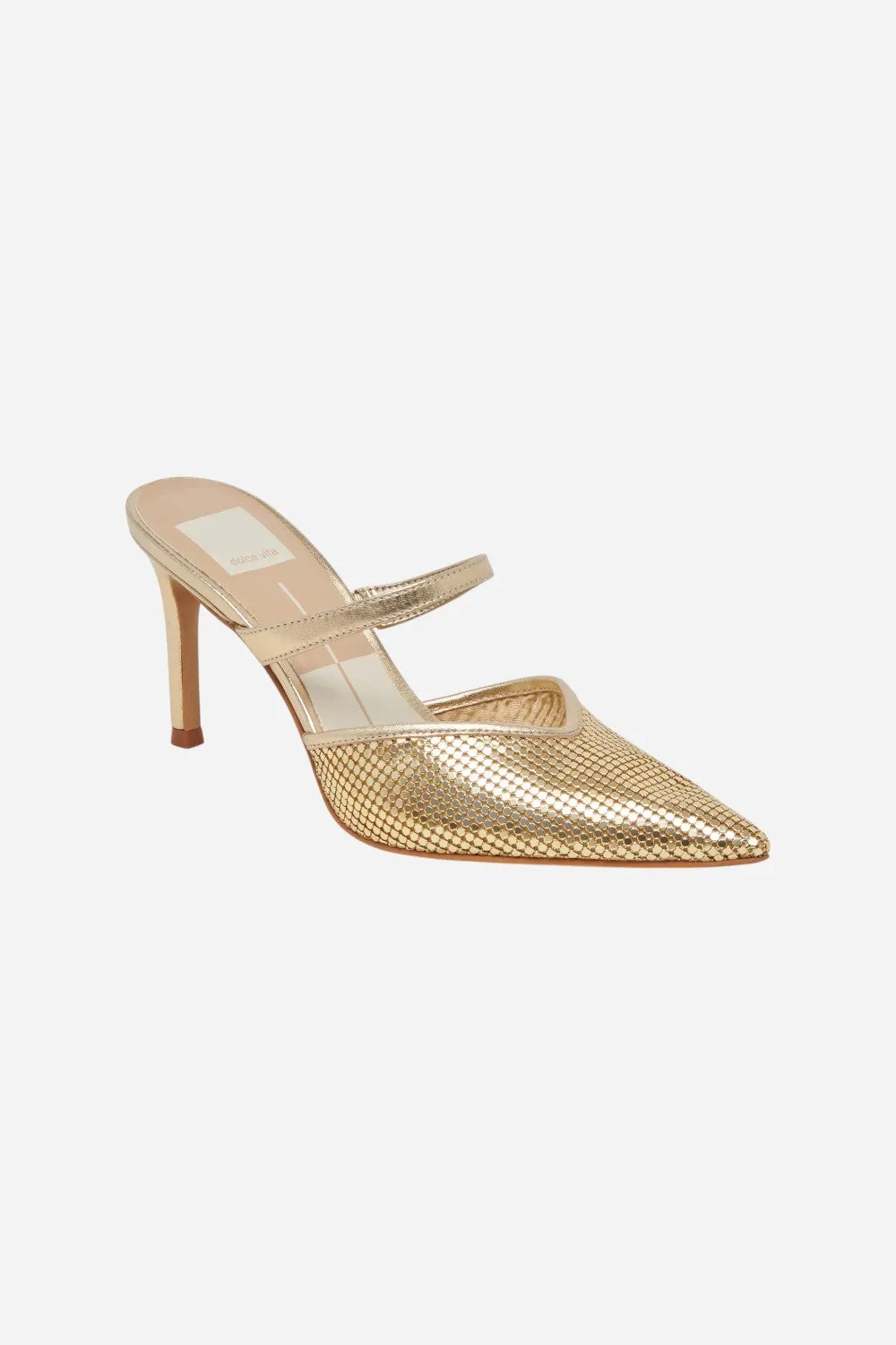 Dolce Vita Kanika Mesh Heels in Metallic Gold