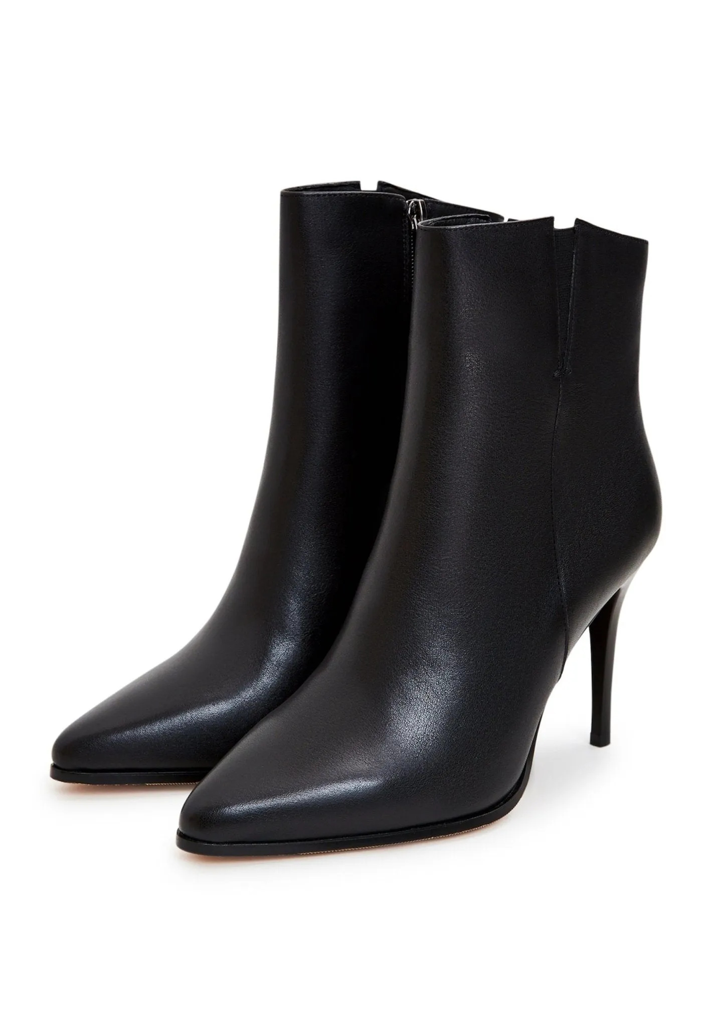 Elevated Leather Heeled Boots - Black