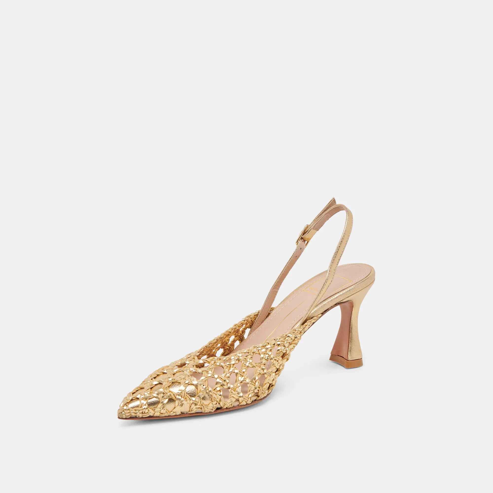 GLORIA HEELS GOLD WOVEN