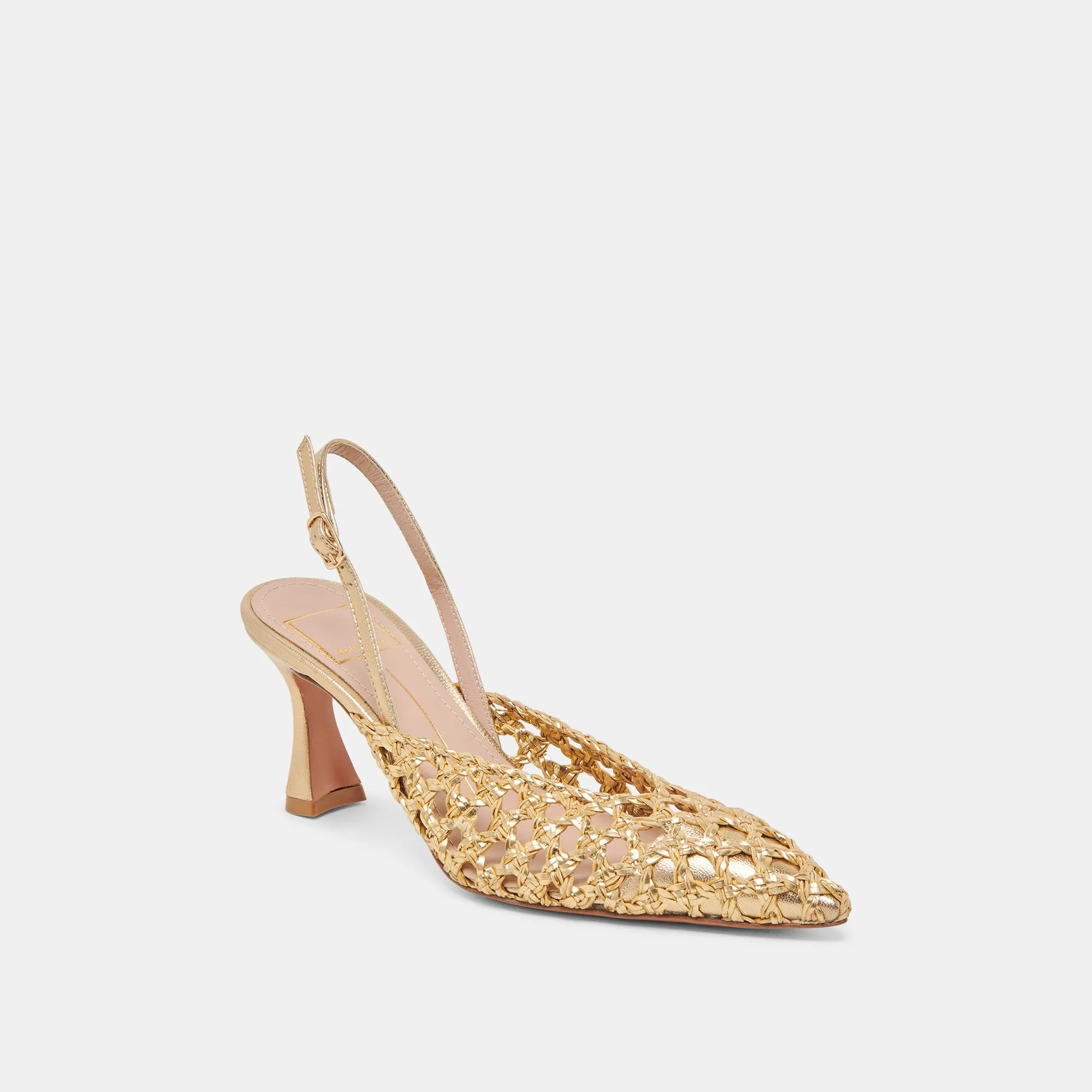 GLORIA HEELS GOLD WOVEN