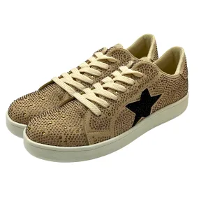 Gold Rhinestone Sneaker with Black Star (Each)