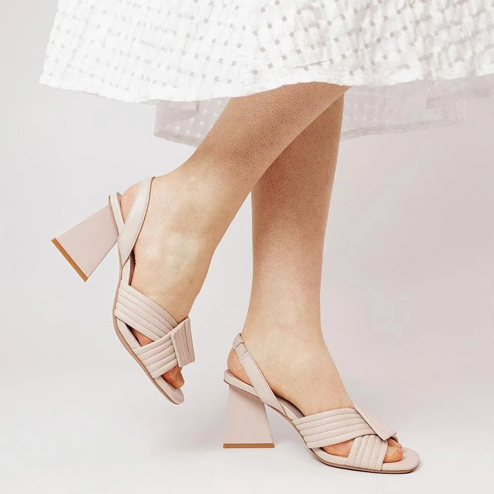 Haiki Nude Leather Heels