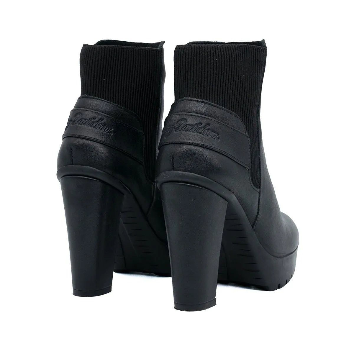 Harley Davidson Heel Ankle Boots Leather Black Colour For Women