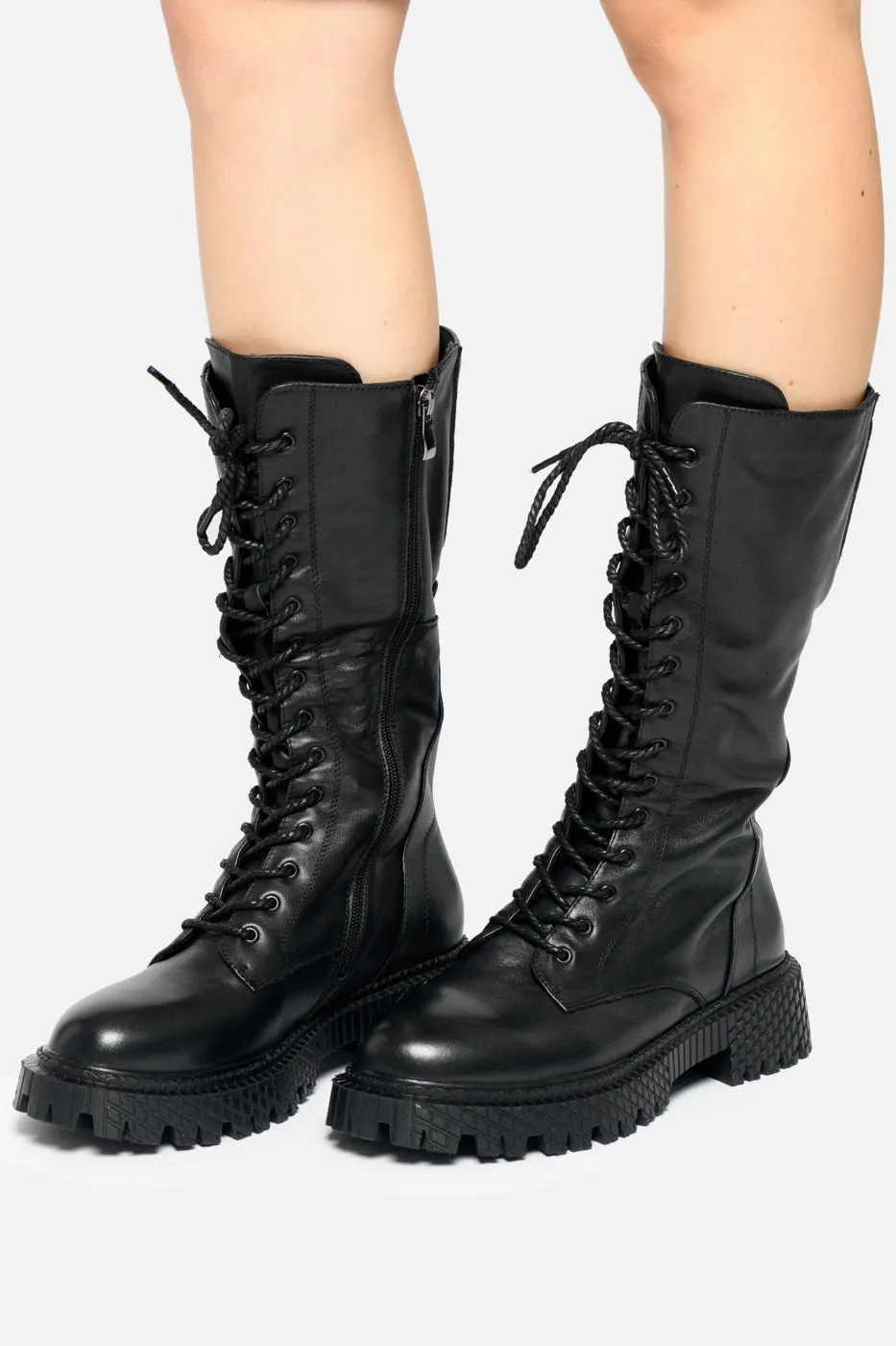 High-Laced Combat Boots