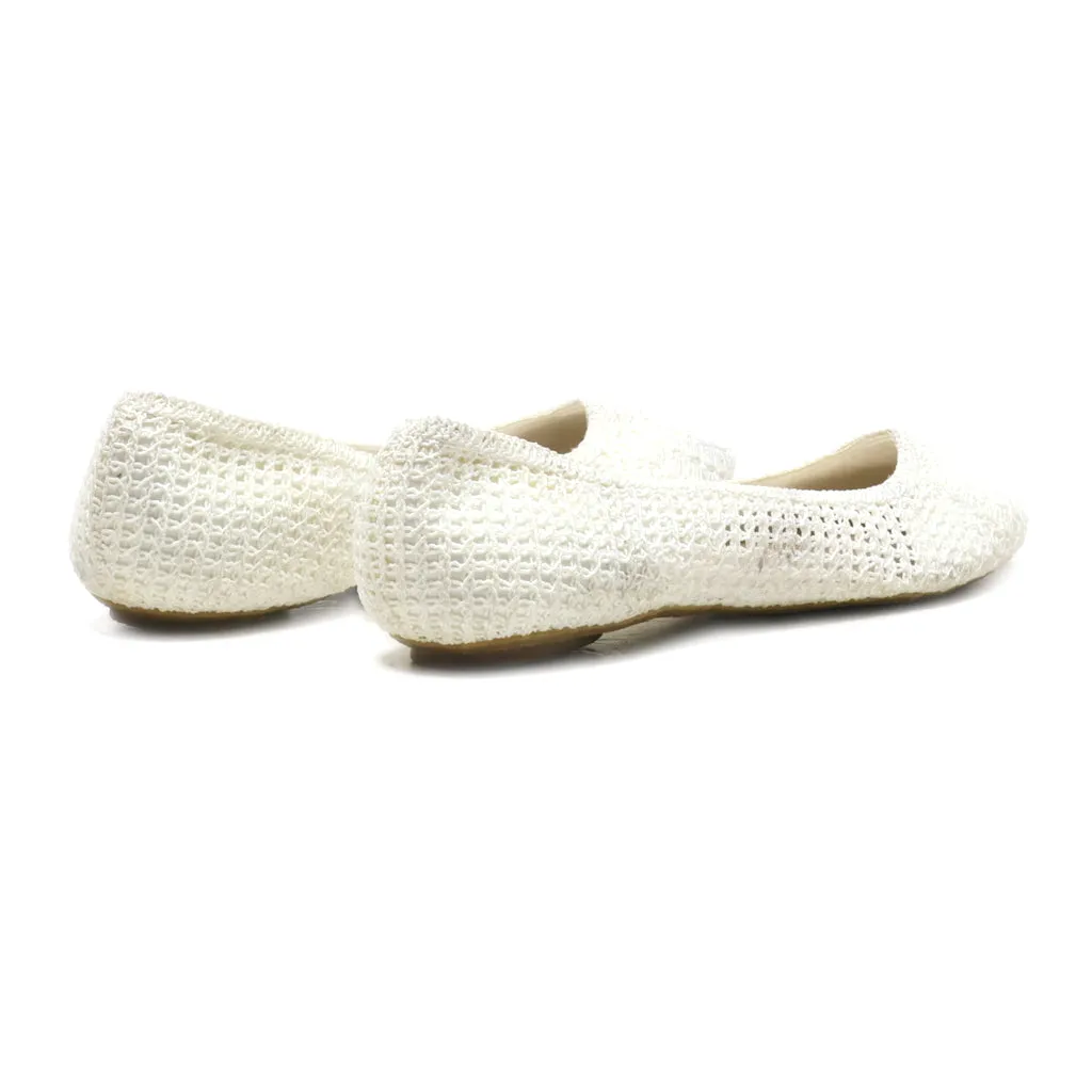 Impo Stretch Ballerinas Fabric White Colour For Women