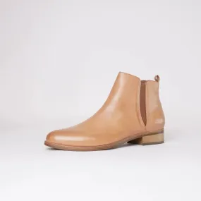 Inflict Dark Tan Leather Ankle Boots