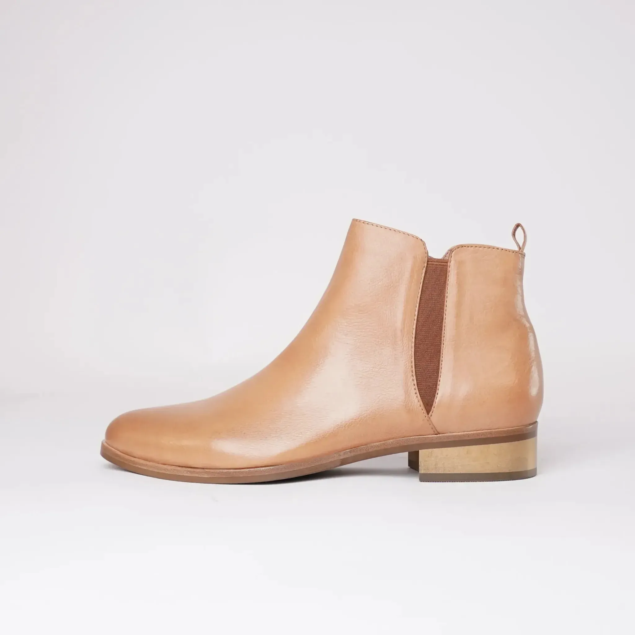 Inflict Dark Tan Leather Ankle Boots