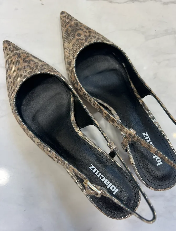 Lola Cruz Leopard Kitten Heels