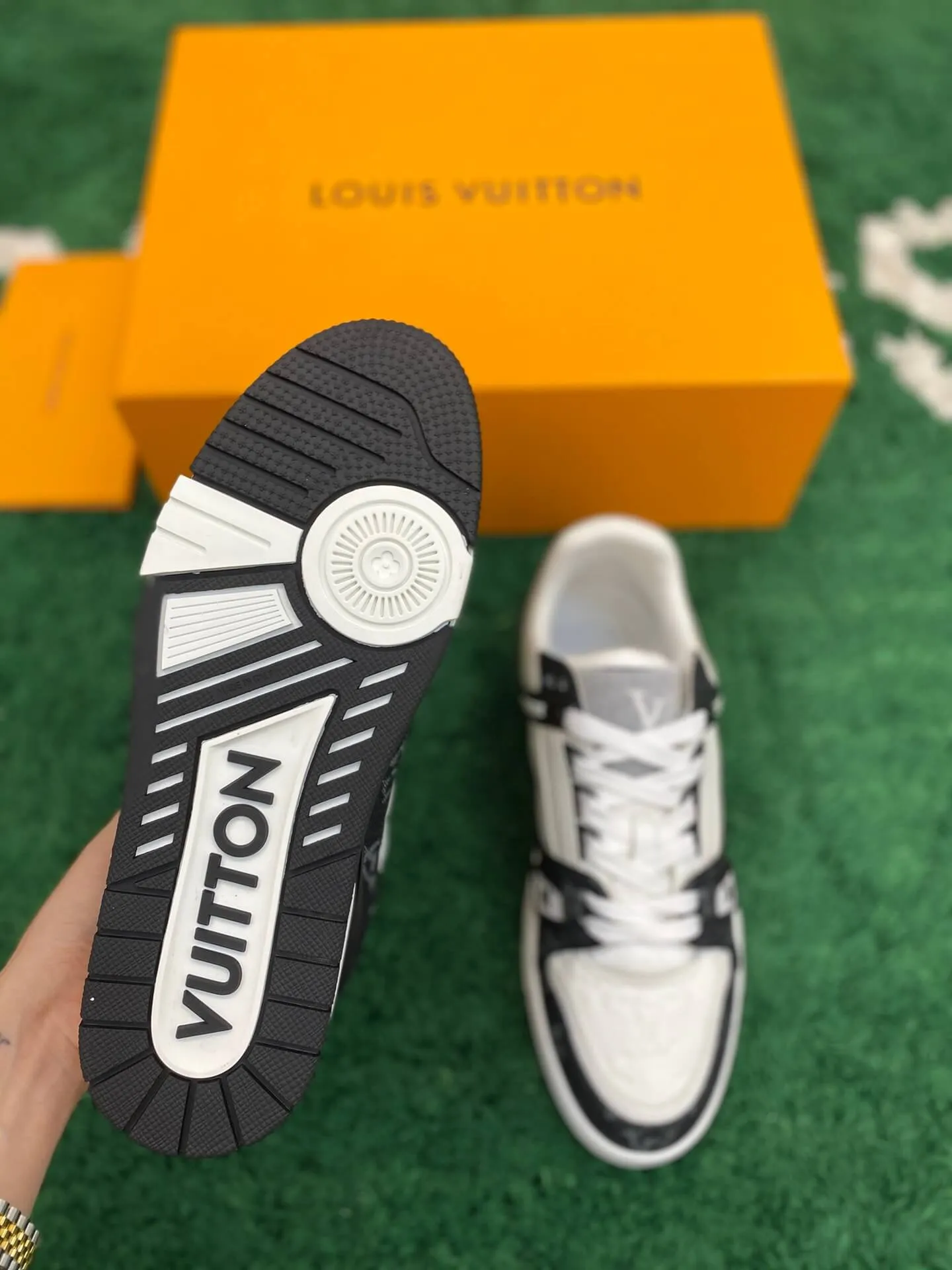 Louis Vuitton Trainer Denim Black White Sneaker