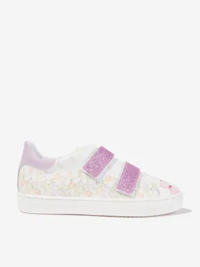 Monnalisa Girls Tulip Velcro Strap Trainers In White