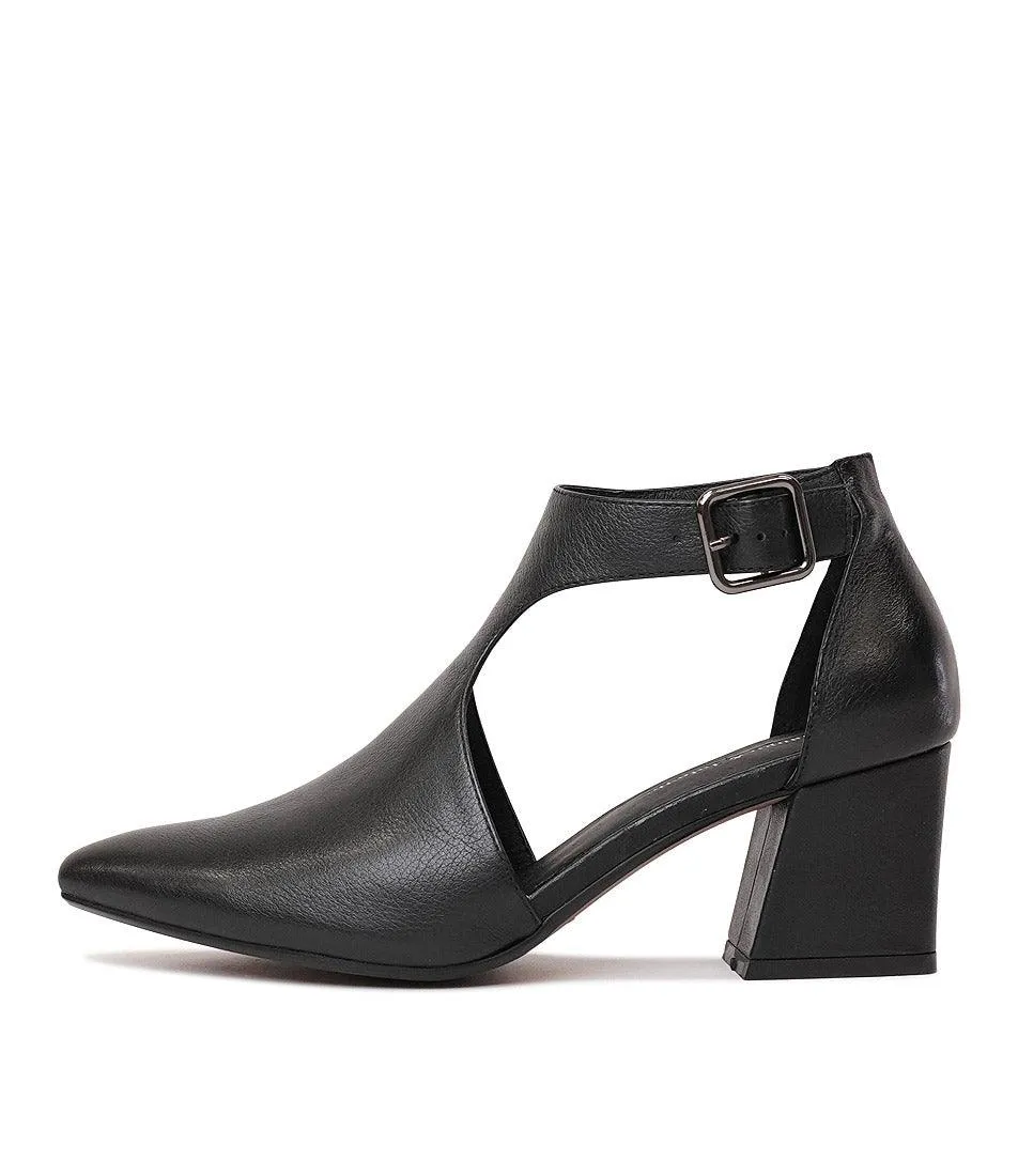 Moreno Black Leather Heels