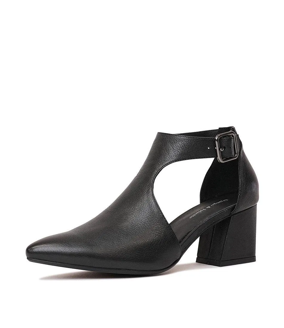 Moreno Black Leather Heels