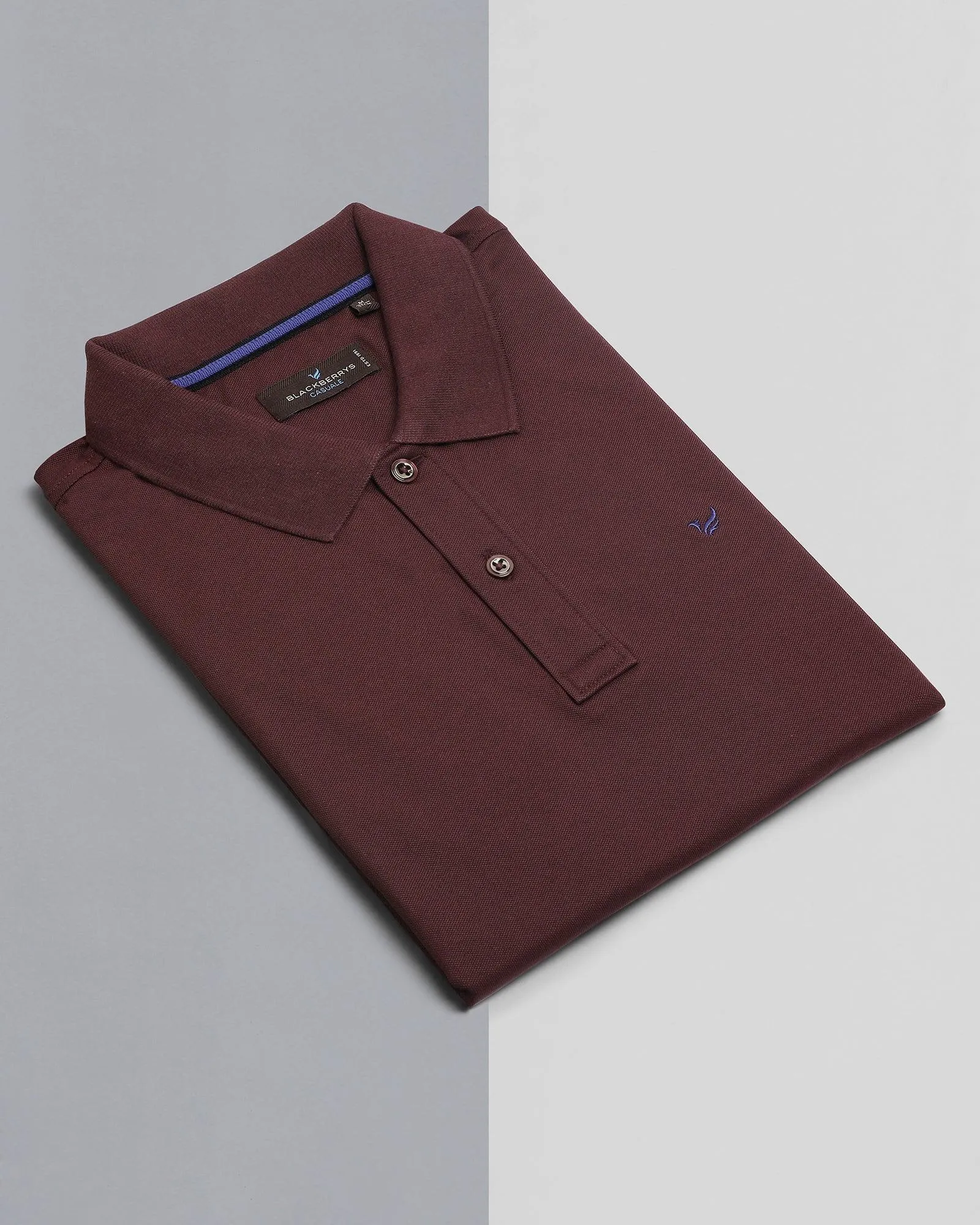 Must Haves Polo Wine Solid T-Shirt - Yuki