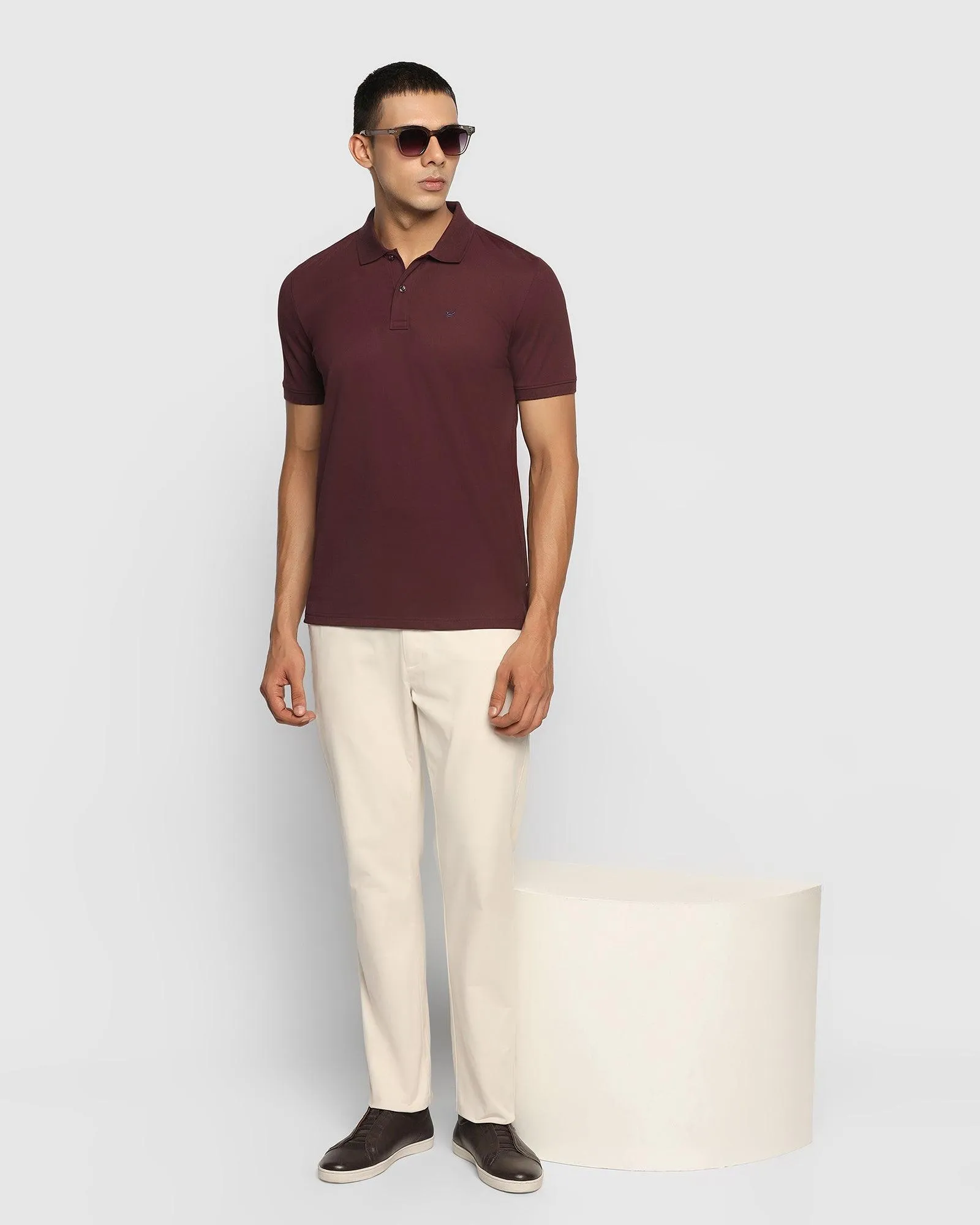 Must Haves Polo Wine Solid T-Shirt - Yuki