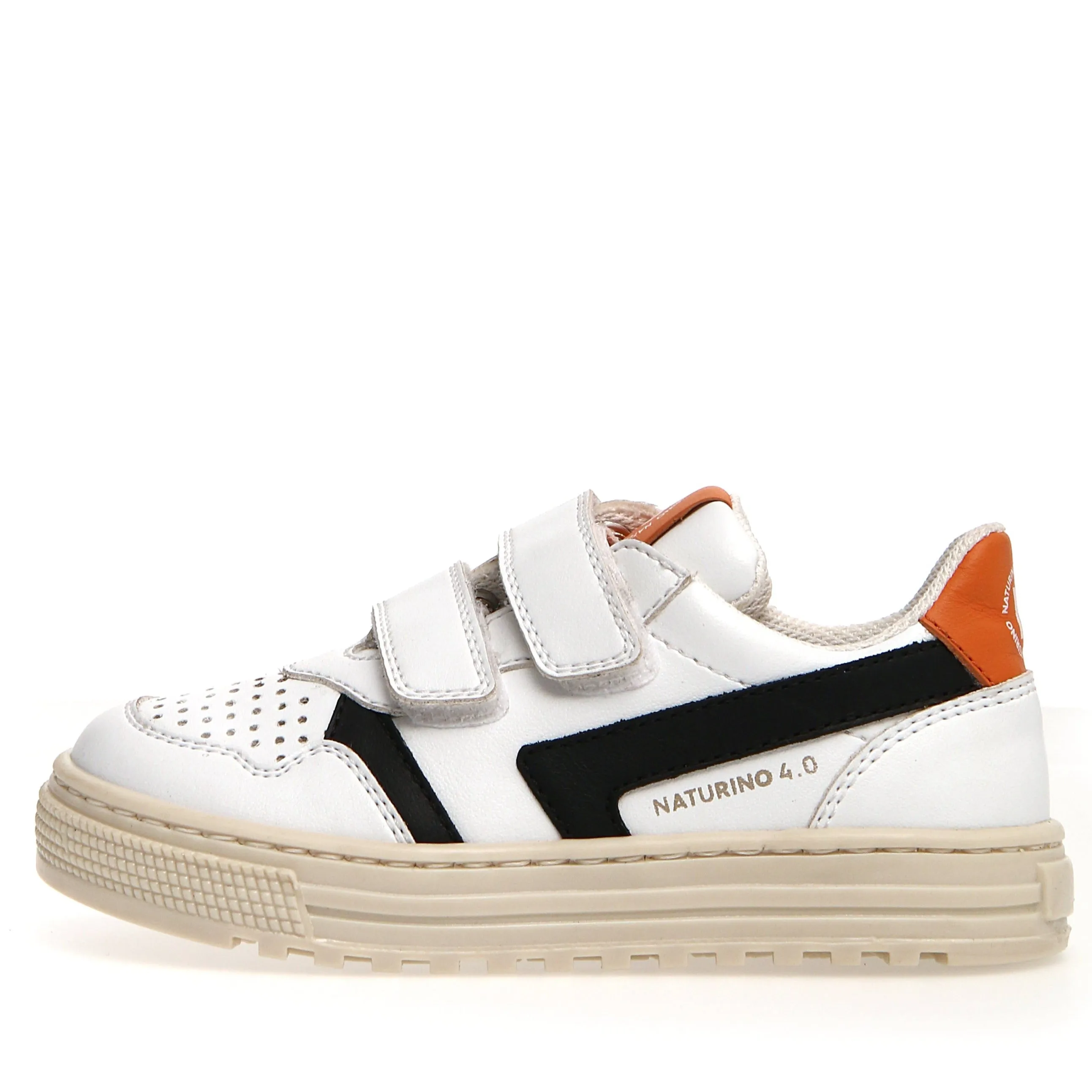 Naturino Girl's & Boy's Ceonia Sneakers - White/Black/Orange