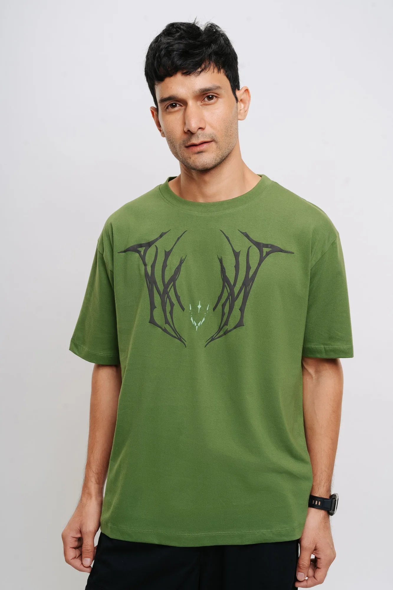 Olive Demonic Men's Oversized Tees