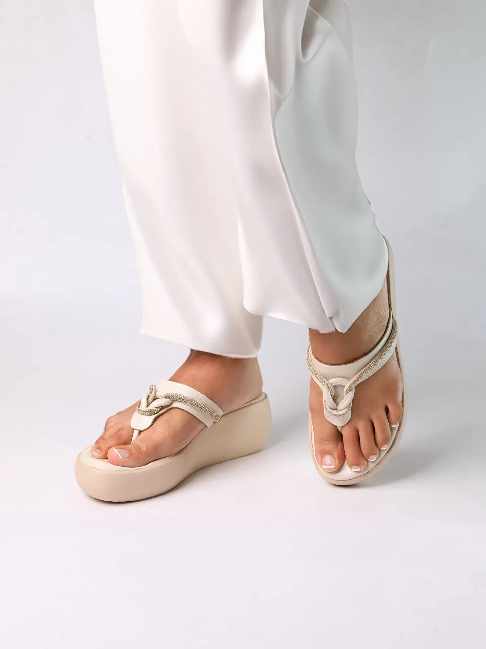 Ottilie Cream Flatform Heels