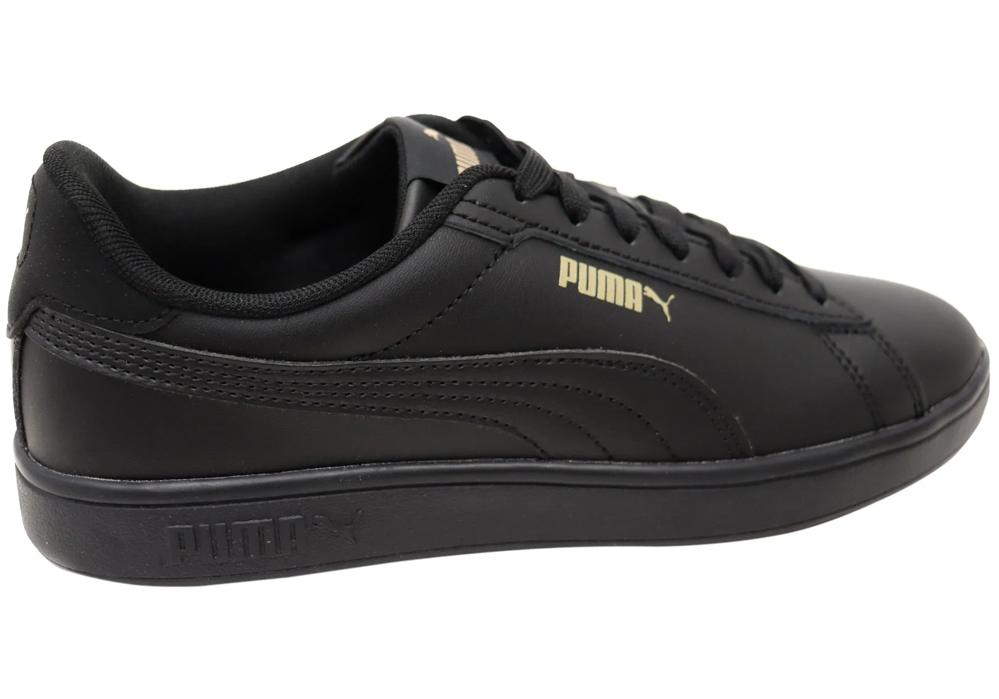 Puma Mens Smash 3.0 L Comfortable Black Lace Up Sneakers