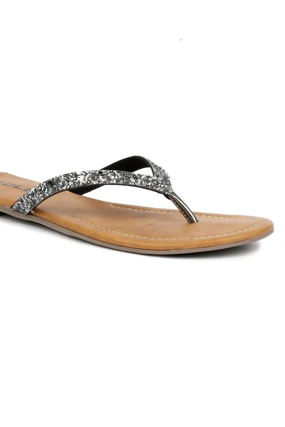 SOLES Chic Rose Gold Flat Sandals - Luxurious Elegance