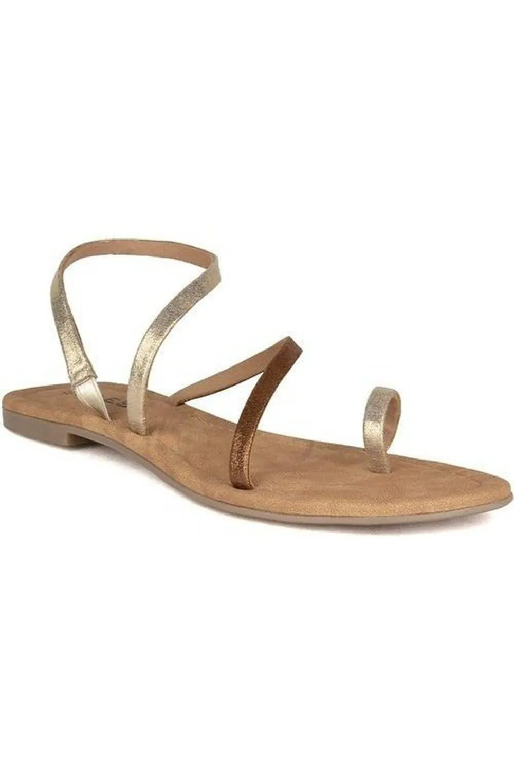 SOLES Gold Flat Sandals - Chic & Trendy Footwear