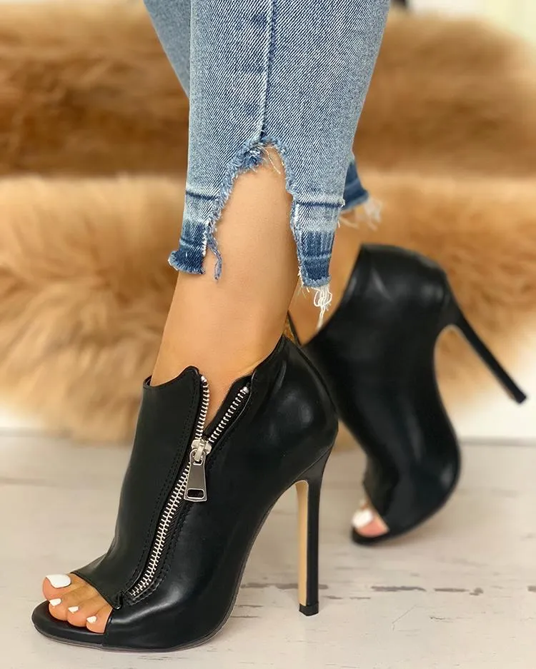 Stiletto Super Peep Toe Shoes Woman High Heels