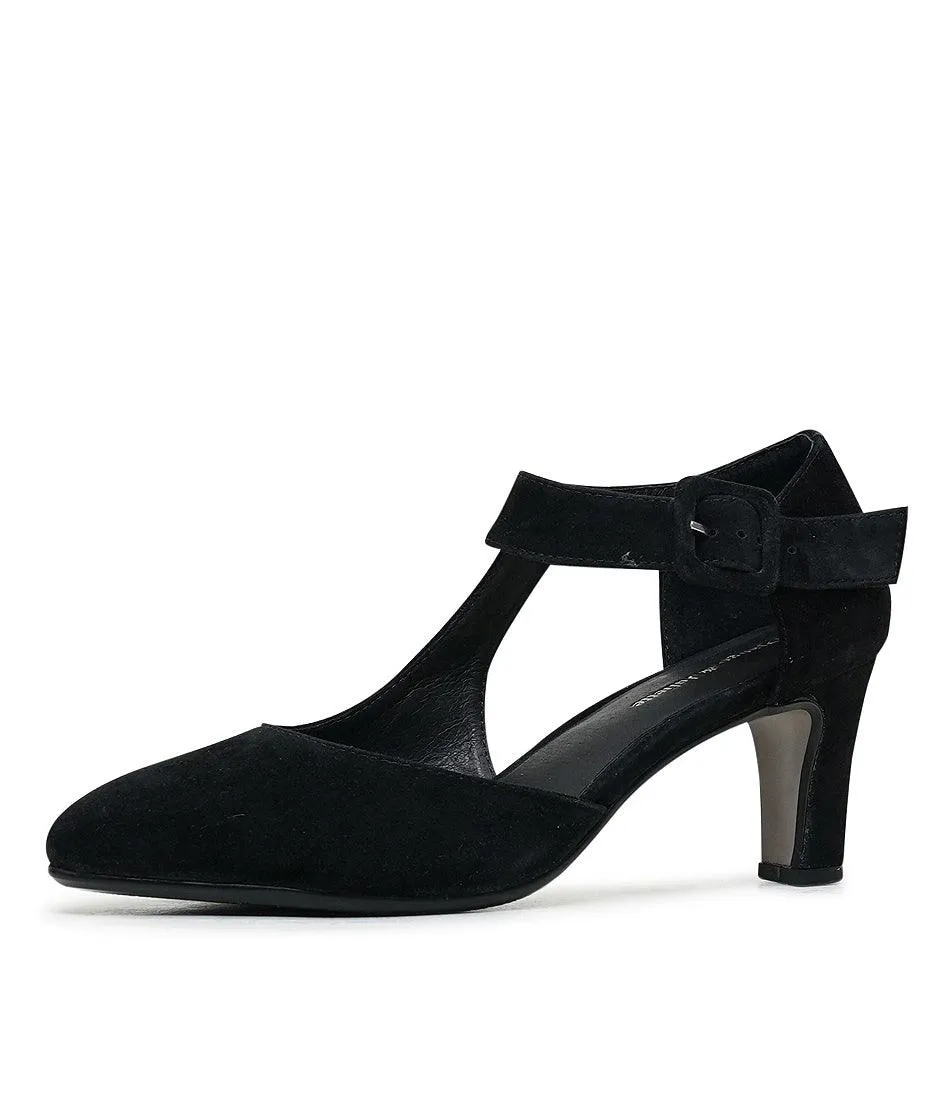 Trinities Black Suede Heels