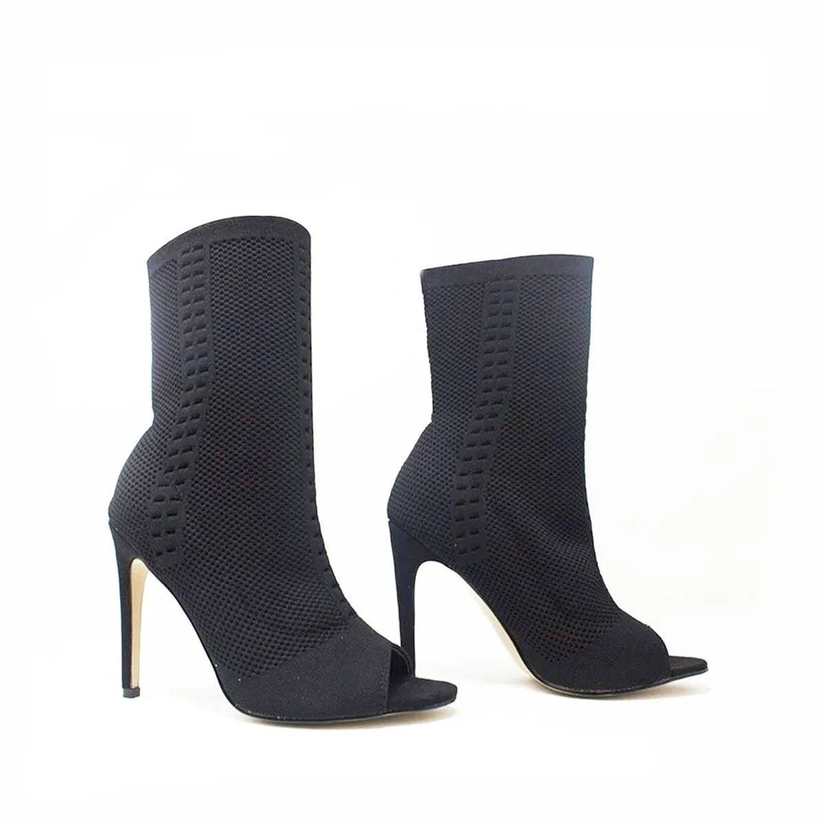 Valencia Knitted Peep Toe Ankle Boot