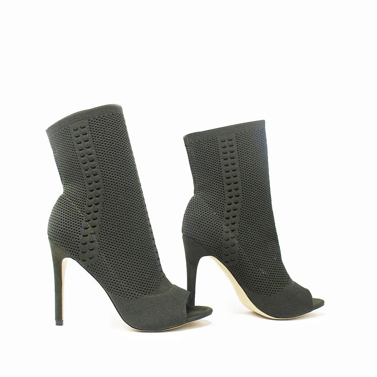 Valencia Knitted Peep Toe Ankle Boot