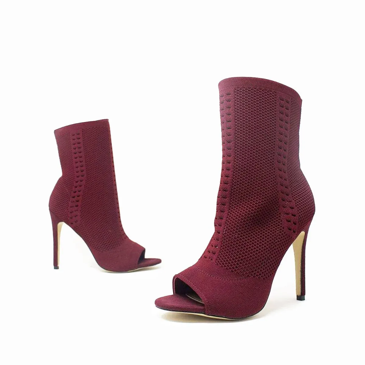 Valencia Knitted Peep Toe Ankle Boot