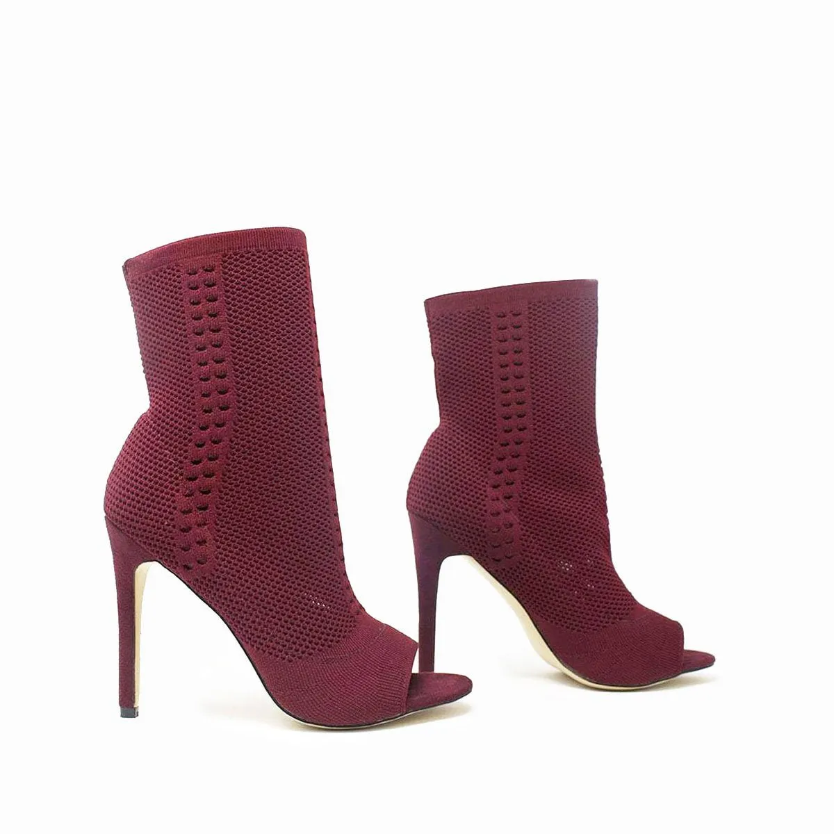 Valencia Knitted Peep Toe Ankle Boot