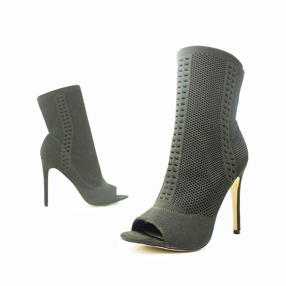 Valencia Knitted Peep Toe Ankle Boot