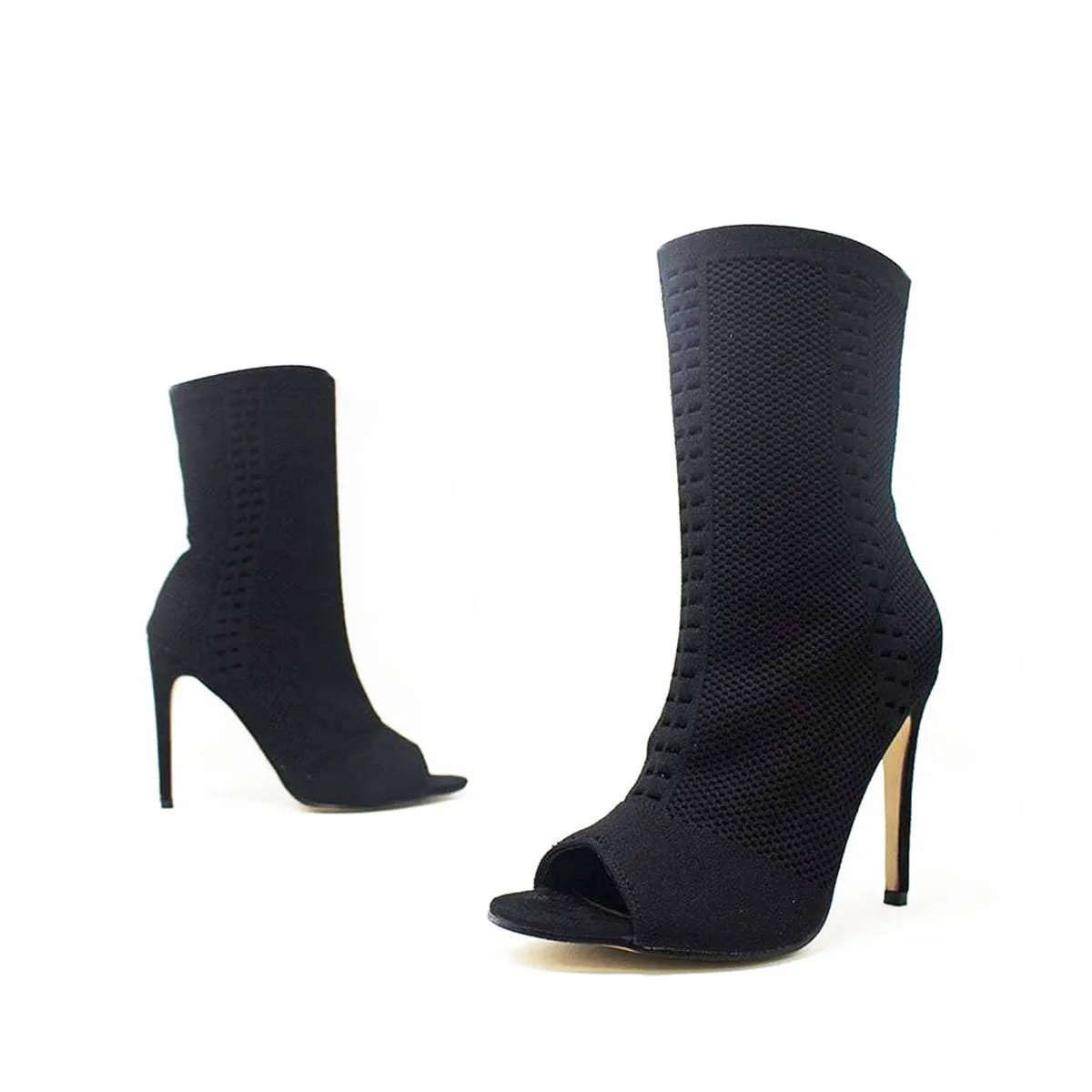 Valencia Knitted Peep Toe Ankle Boot