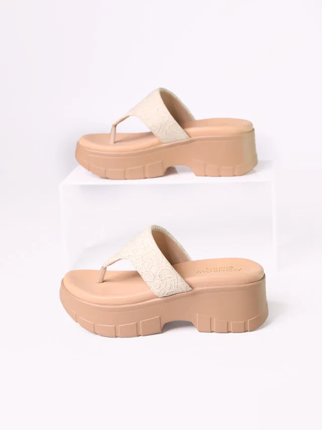 Vulan Cream Wedge Heels