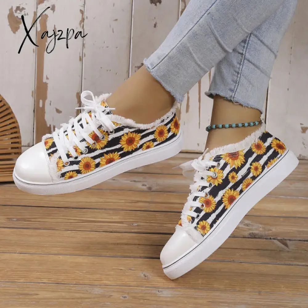 Xajzpa - Halloween Yellow Casual Daily Patchwork Printing Round Comfortable Shoes