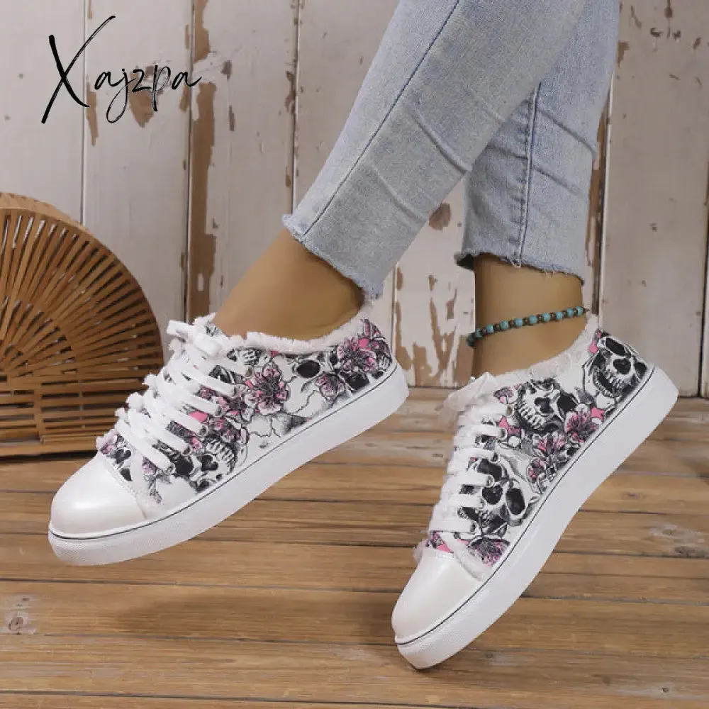 Xajzpa - Halloween Yellow Casual Daily Patchwork Printing Round Comfortable Shoes